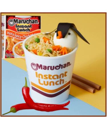 Ja Cor Instant Lunch Ramen Noodle Soup Hot and Spicy Chicken Flavor Cup Noodles Bowl 2.25 oz Bulk Pack Bundle with 1-Set of Reusable Stainless Steel Chopsticks(18 Packs) - Buy Online on GoSupps.com