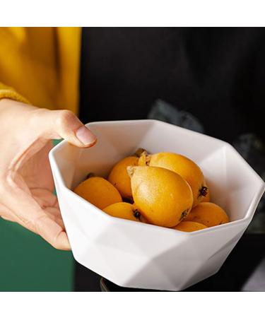 FURLOU Bowl White Rhombus Ceramic Bowl Fruit Salad Bowl Home Dessert Pastry Plate Cooking Dishes Tableware Kitchen Utensils Porcelain Bowls - Buy Online on GoSupps.com