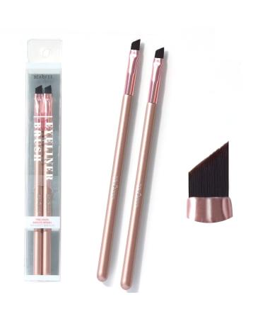 Fine Angled Eyeliner Brushes Set - Precision Gel Eye Liner Makeup Brush 2 Pack - Cruelty Free Synthetic Bristles - Smooth Liquid Application - Buy Online on GoSupps.com