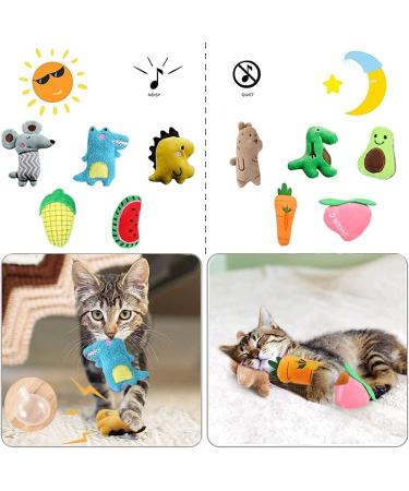 Set of 10 Catnip Toys for Indoor Cats | Interactive & Squeaky Kitten Supplies for Dental Health | Perfect Gift for Cat Lovers - Buy Online on GoSupps.com