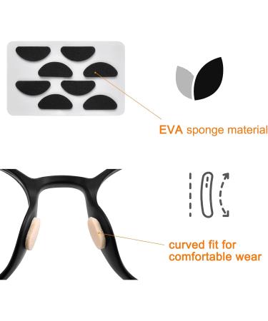 Naapesi 40 Pairs Slide Resistant Glasses Nose Pads - Soft Self-Adhesive Foam D-Shaped Cushions (Skin Color + Black) for Glasses & Sunglasses - Buy Online on GoSupps.com