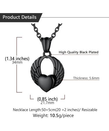 U7 Women's Cremation Urn Necklace - Celtic Knot & Wing Design - Stainless Steel Pendant for Ashes - Memorial Jewelry - Buy Online on GoSupps.com