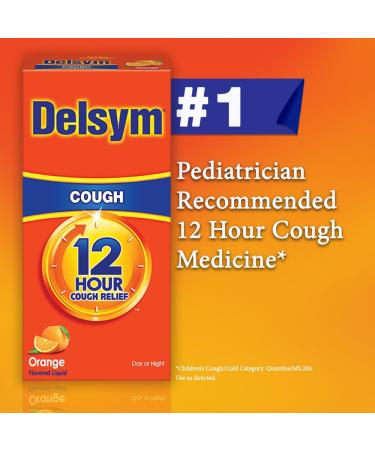 Delsym Adult Cough Suppressant Liquid - Orange Flavor - 5 oz (Pack of 1) - Buy Online on GoSupps.com