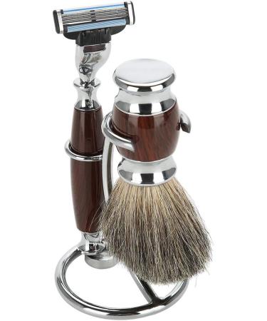 Shaving Brush Stand Stainless Steel Durable Shave Tool Kit 2 in 1 Portable Curved Shaving Brush Manual Razors Stand Holder for Men Home Use Hotel Use(#1) - Buy Online on GoSupps.com