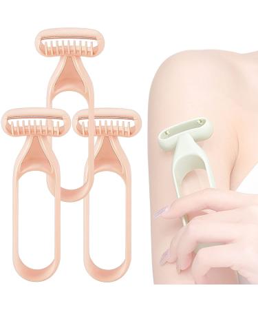 UGIF depilatory knife 3PCs Manual hair removal meter bikini trimmer for women portable manual armpit hair face hair remover painless razor for full body pink 12cm/4.7in