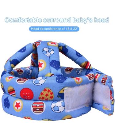 Baby Head Protector & Knee Pads Set for Crawling & Walking Safety | Age 6-36 Months | Blue Football Design | 4-Piece Set - Buy Online on GoSupps.com