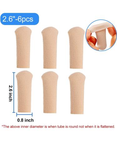 Toe Tubes Sleeves Protectors - Relief for Hammer Toes, Bunion, Corns, Calluses, and Blisters - Fabric Silicone Finger Protectors - Free Cut Design - 6pcs S Size - Buy Online on GoSupps.com