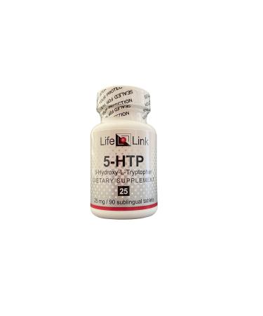 LifeLink 5-HTP (5-Hydroxy-L-Tryptophan) | 25 mg x 90 sublingual Tablets | Precursor to Serotonin | Made in The USA