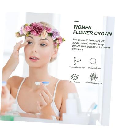 MAGICLULU Bridal Flower Headband Wedding Headband Headband Flower Headband Hair Scrunchies for Hair Ties for Girls Elastic Hair Bridesmaid Pp Accessories Purple Flowers - Buy Online on GoSupps.com