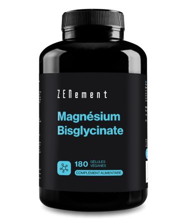 Magnesium Bisglycinate - High Content 350 mg of Elemental Magnesium/Daily Dose - 180 Capsules a 3-Month Supply - Superior to Marine Magnesium - Stress Fatigue Sleep