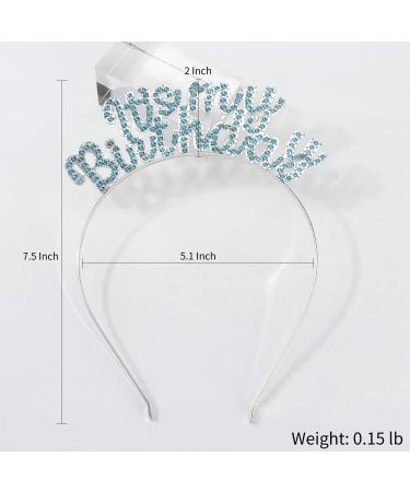 Chanaco Birthday Crown for Women - Blue Birthday Tiara & Headband for Happy Birthday Decorations - Buy Online on GoSupps.com