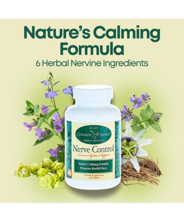 Common Sense Herbal Products Nerve Control: Central Nervous System Support (120 Tablets) 1 Count (Pack of 1) - Buy Online on GoSupps.com