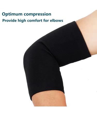JUSDIQIR Elbow Compression Sleeves - Tennis & Golfer's Elbow Brace for Men & Women - Black Arm Support Sleeves for Sports Pain Relief - Buy Online on GoSupps.com