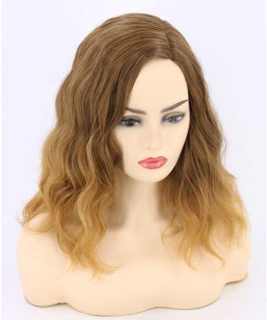 Topcosplay Women's Brown Curly Medium Length Wig | Heat-Resistant Synthetic Fiber | Realistic Wavy Cosplay Hair - Buy Online on GoSupps.com