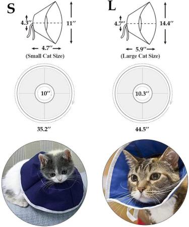 ASOCEA Adjustable Pet Recovery Collar for Cats & Dogs - Anti-Biting Lick Wound Healing Cone, 4.7 inches/12cm - Buy Online on GoSupps.com