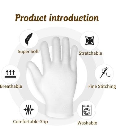 Sibba 2 Pairs Moisturizing Gloves White Cotton Gloves Overnight Bedtime Heal Eczema Sleeping Lotion Hand Spa Treatment Gloves Repair Rough Cracked Dry Chapped Hands Skin - Buy Online on GoSupps.com