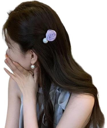 Kamonda Flower Clips Pearls Hair Claw Clip Elegant Blossom Rose Hair Accessories Hair Ornaments Exquisite Hairpin Headdress Package includes: 1x Hairpin Purple - Buy Online on GoSupps.com