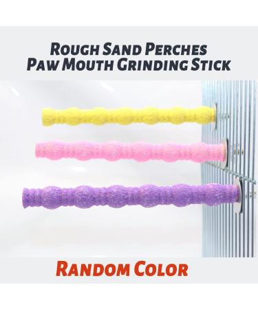 Litewoo Bird Perch Paw Beak Grinding Stick - Small 7.07inch/18cm - Ideal for Parrot Budgies Parakeet Cockatiels Conure Finch - Grit Wood Stand - Random Color - Buy Online on GoSupps.com