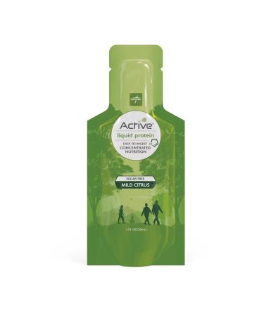 Medline ENT693SFUD Active Liquid Protein Sugar-Free Mild Citrus 16g of Protein 1 oz. Packet Pack of 100