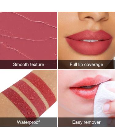 3Pcs Nude Pink Mauve Brown Matte Velvet Lipstick Set - Long Lasting Waterproof Smudge Proof 24-Hour Matte Lipstick - Lip Stain Makeup Set for Women - Buy Online on GoSupps.com