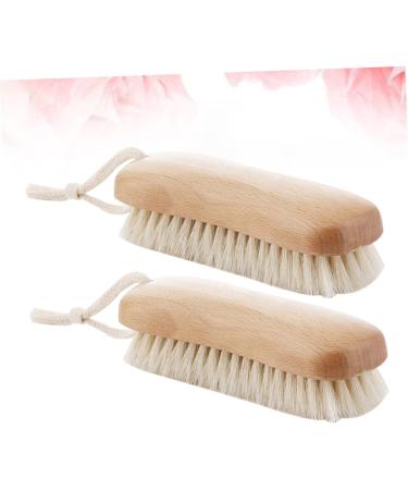 Buy Gleavi 2-St Cloth Washing Brush - Wooden Handle Cleaning Brushes for Shoes Coats & More | Eco-Friendly Bamboo & Bristle Design - International Shipping Available - Buy Online on GoSupps.com