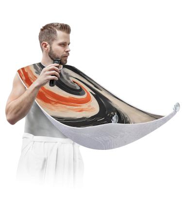 Abstract Ink Beard Bib Apron Beard Hair Catcher for Men Shaving Fathers Day Anniversary Christmas Gifts for Dad Husband Beard Bib with 2 Suction Cups