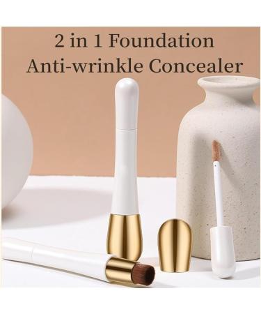 2 in 1 Anti-Wrinkle Foundation Matte Liquid Concealer with Built-in Brush Long-Lasting Waterproof Concealer Makeup for Face for Coverage (03# One Size) - Buy Online on GoSupps.com