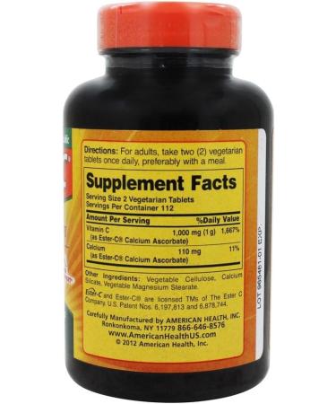 American Health Products - Ester C 500 500 mg 225 veg tablets - Buy Online on GoSupps.com