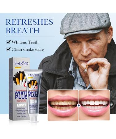 Whitening Toothpaste for Fresh Breath & Stain Removal - 3.5oz Tube (100g) - Eliminates Smoke & Coffee Stains - Buy Online on GoSupps.com