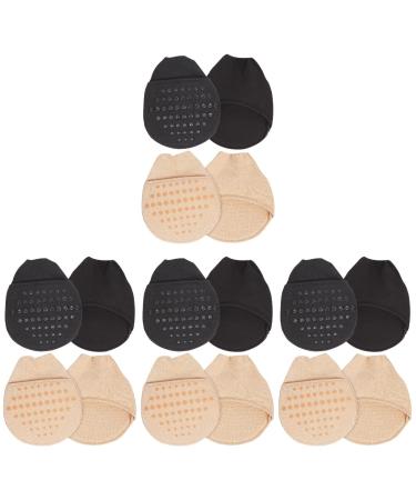 8 Pairs Sole Pad Metatarsal Socks Invisible Footwear Fabric Forefoot Pads Half Palm Sock Toe Topper Liner Silicone Toe Sleeves High Heel Pads Sponge Mat Front Feet Man
