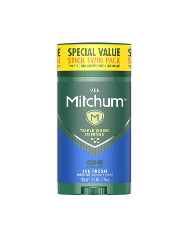 Mitchum Men's Antiperspirant Deodorant - Ice Fresh - 2.7 OZ (76g) Twin Pack - Buy Online on GoSupps.com