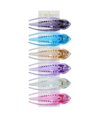 RC Roche Ornament 6 Pcs Womens Curved French Concord Hair Clip - No Slip Strong Grip Hold - Fashion Ladies Beauty Accessory - Large Transparent Multicolor (Pack of 6) - Buy Online on GoSupps.com