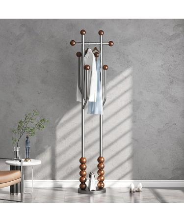 OZLMBERN Solid Wood Clothes Hanger Floor Standing Stainless Steel Indoor Clothes Rack Household Bedroom Clothes Rack - Buy Online on GoSupps.com