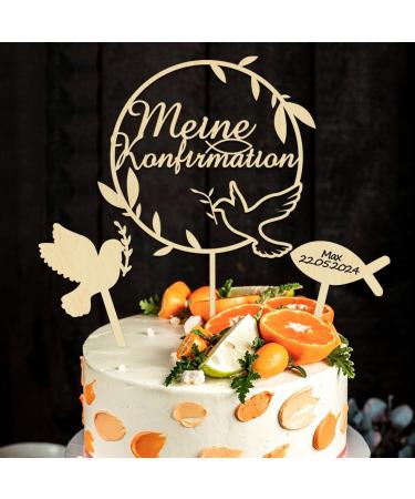 Shop 3PCS Cake Topper Communion | Wood Baptism & Confirmation Decor for Young Girls - Buy Online on GoSupps.com