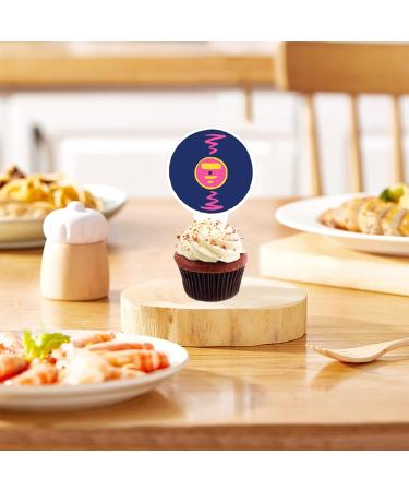 24 Retro Cupcake Toppers - 90s Vintage Cake Decorations for Birthdays Baby Showers & Weddings - Buy Online on GoSupps.com