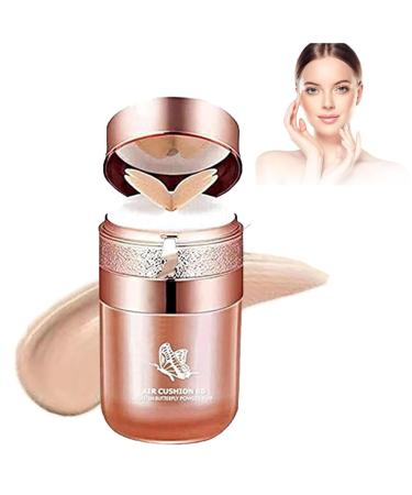 GeRRiT Butterfly Cushion BB Cream Moisturizing Concealer Makeup Base Liquid Foundation Concealer 2 in 1 Blocks Sun Waterproof Concealer Cream Long Lasting Concealer Concealer Pore