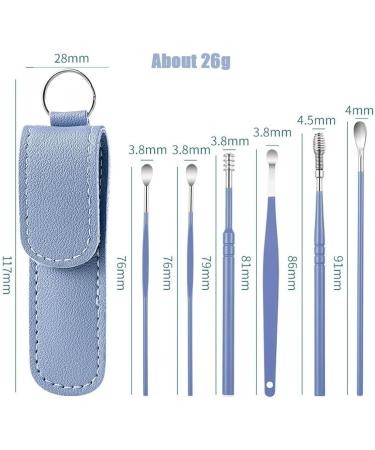 6 Pcs Stainless Steel Ear Pick Earwax Removal Kit - Blue | Spiral Design Canal Cleaner Tool Set - Buy Online on GoSupps.com