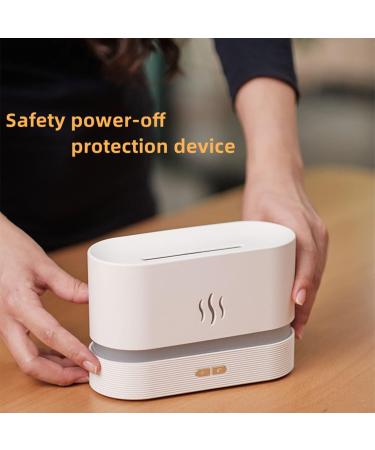 Simulated Flame Air Diffuser | Essential Oil Diffuser | Mini Portable Cool Mist Humidifier for Home Office Yoga & Spa | Waterless Auto Off | Travel-Friendly (White/Black - Buy Online on GoSupps.com