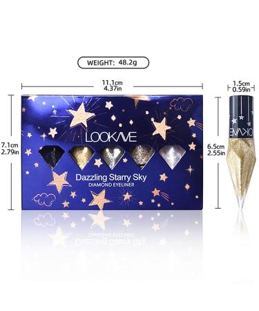 Go Ho Glitter Liquid Eyeliner Set - 5 Colors Metallic Shimmer | Korean Makeup Waterproof Long Lasting Formula for Sparkle Eyes - Buy Online on GoSupps.com