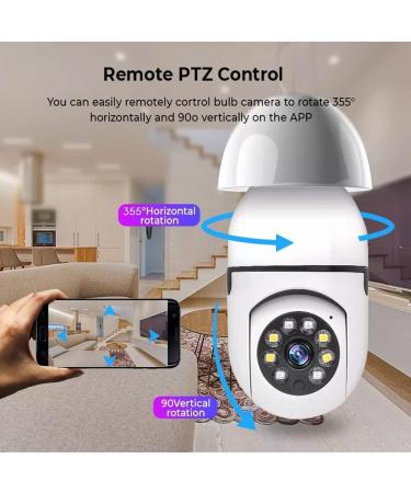 Tashi 1080P Light Bulb Camera | Wireless 5GHz & 2.4GHz WiFi Security Cam with Motion Detection & Night Vision | 360 Surveillance | 1Pack with 64G SD Card - Buy Online on GoSupps.com