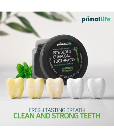 Primal Life Organics Dirty Mouth Toothpowder - Activated Charcoal Tooth Cleaning Powder with Essential Oils - Organic Vegan Formula - 0.25 oz (Black Spearmint) - Buy Online on GoSupps.com