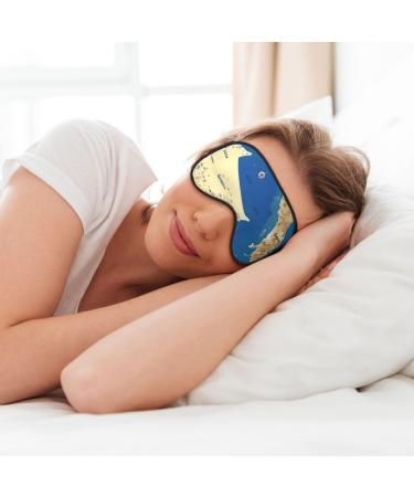 Greece Map Print Print Soft Eye Mask for Sleep Mask Sleep Eye Mask for Women Men Sleeping Sleeping Travel