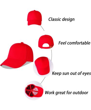 LANGZHEN 100% Cotton Kids Plain Baseball Cap Hat - Adjustable Sun Hat for Girls Boys 2-4 Years (Black+Red) - Buy Online on GoSupps.com