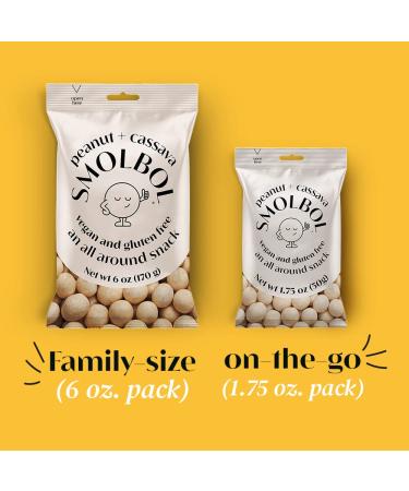 Smolbol Vegan & Gluten-Free Peanuts + Cassava Snack - Lightly Salted 1.75 oz (Pack of 6) - Perfect Match Treat with Yuca - Manioc Alternative - Buy Online on GoSupps.com