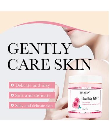 Rose Body Butter for Women - Body Butter for Dry Skin - Natural Moisturiser - Rose Body Moisturiser for Hydrating Nourishing Firming - Skin Care Rose Butter Moisturiser - Softens and Smooths Skin - Buy Online on GoSupps.com