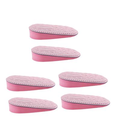 FRCOLOR 6 Pairs Invisible Heightening Half Pad Sneaker Invisible Insole Height Heel Elevators Height Insoles Shoe Inserts Shoe Pads Floor Mat Internal Heightening Pink Ladies