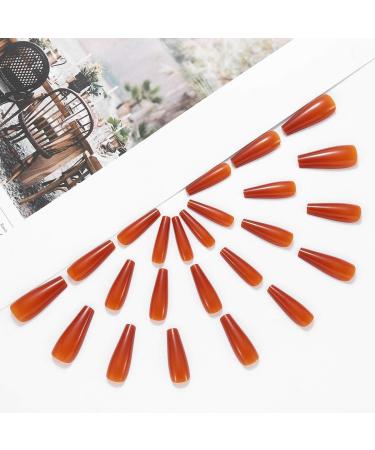 Coffin False Nails Press on Nails French Long Fake Nails Ballerina Acrylic Stick on Nails 24pcs for Women and Girls (Color : Pink Size : H) - Buy Online on GoSupps.com