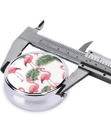 Flamingo Flowers Mini Round Pill Box - 3 Compartment Travel Pill Organizer | Portable Medicine Case for Pocket Home & Office - Buy Online on GoSupps.com