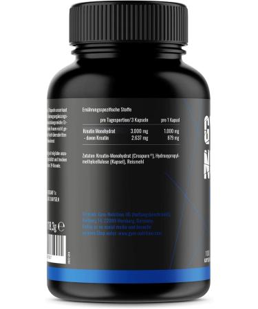 Premium Creapure Creatine Capsules - High Dose 100% Pure Vegan - Monthly Supply in Germany - Buy Online on GoSupps.com