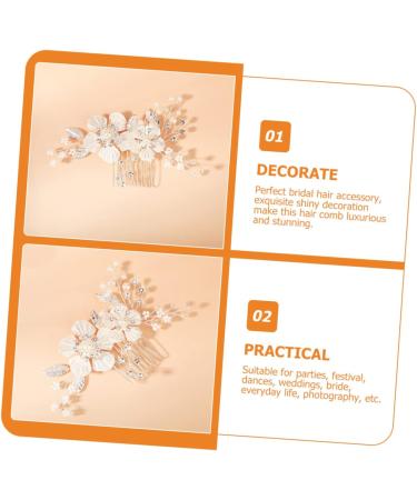 Ipetboom Bridal Hair Accessories Side Hair Combs Clips Wedding Hair Clip Wedding Hair Comb Flower Hair Combs Red Flower Hair Comb Rhinestone Barrettes Mori Department Zircon Hair up Bride - Buy Online on GoSupps.com